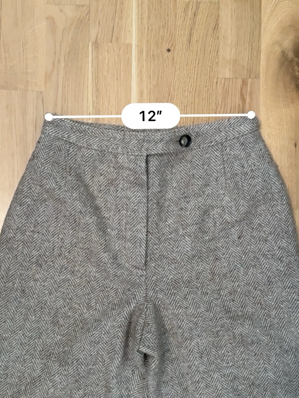 Evan Picone Gray Herringbone Wide-Leg Pants - Picture 8 of 8